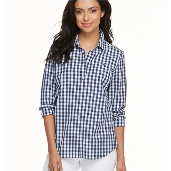 Vineyard Vines Tops - Vineyard Vines Gingham Women's Button Down Shirt Preppy Nautical Coastal Grandma